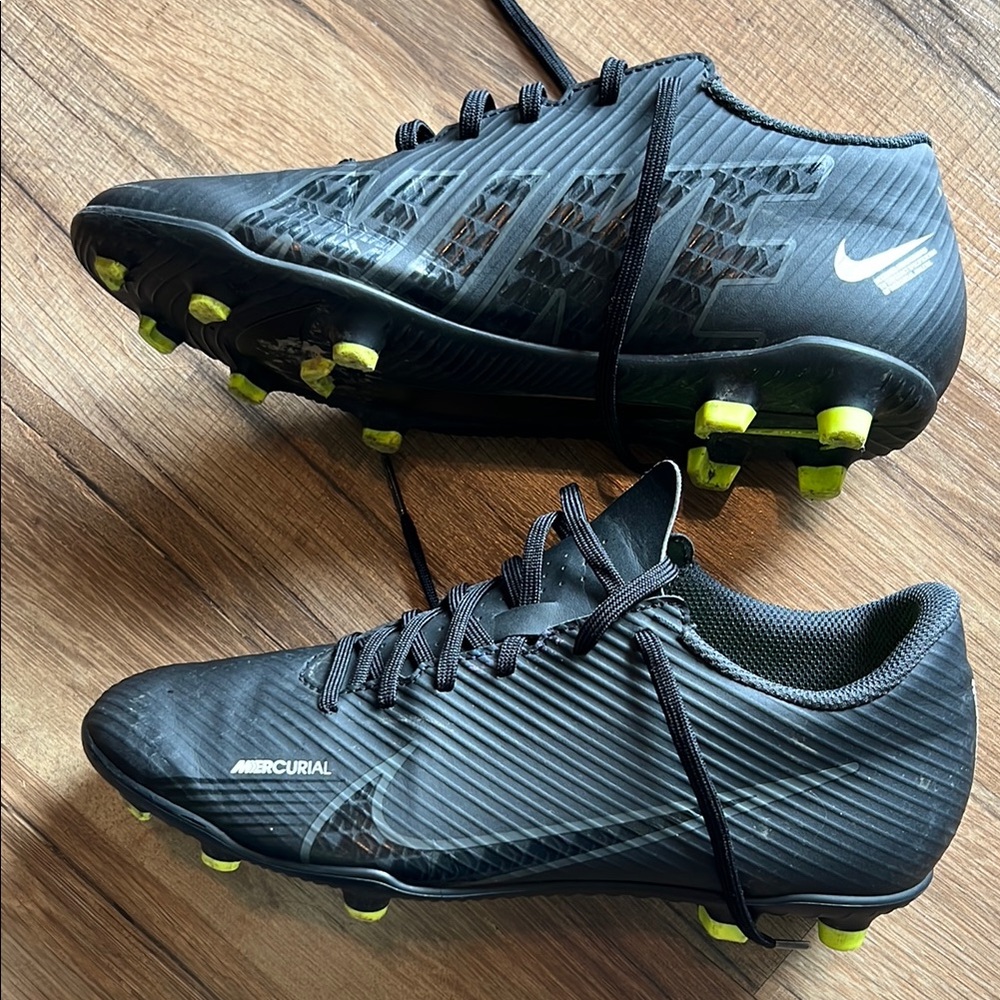 Nike Mercurial Black and Neon Green Soccer Cleats